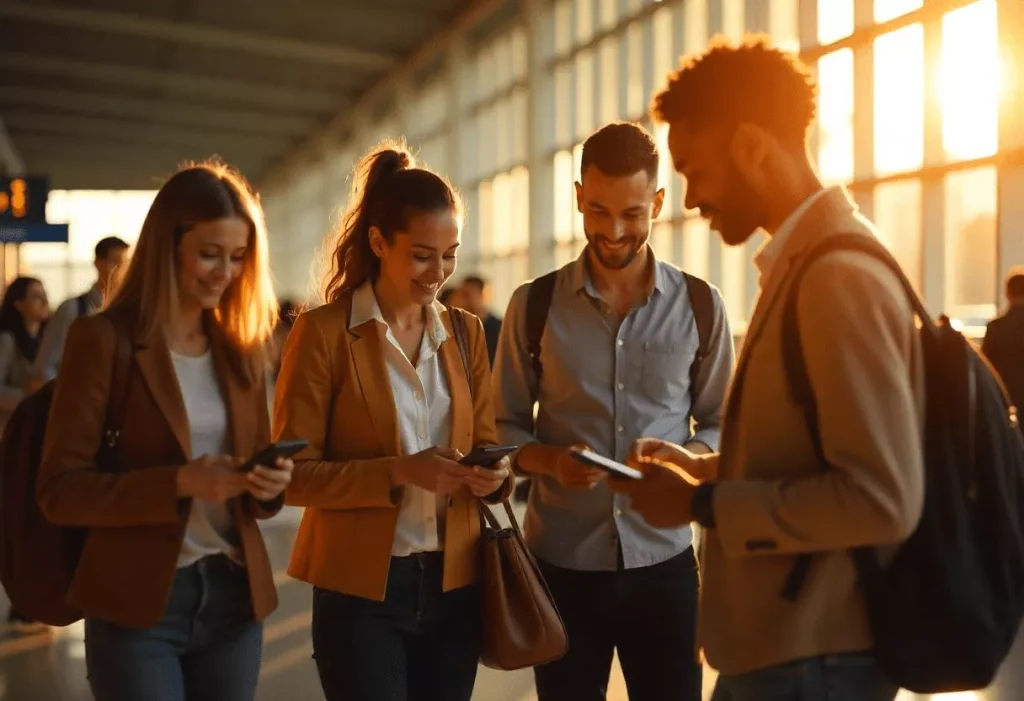 Manchester Airport Travelers using Portable WiFi Devices