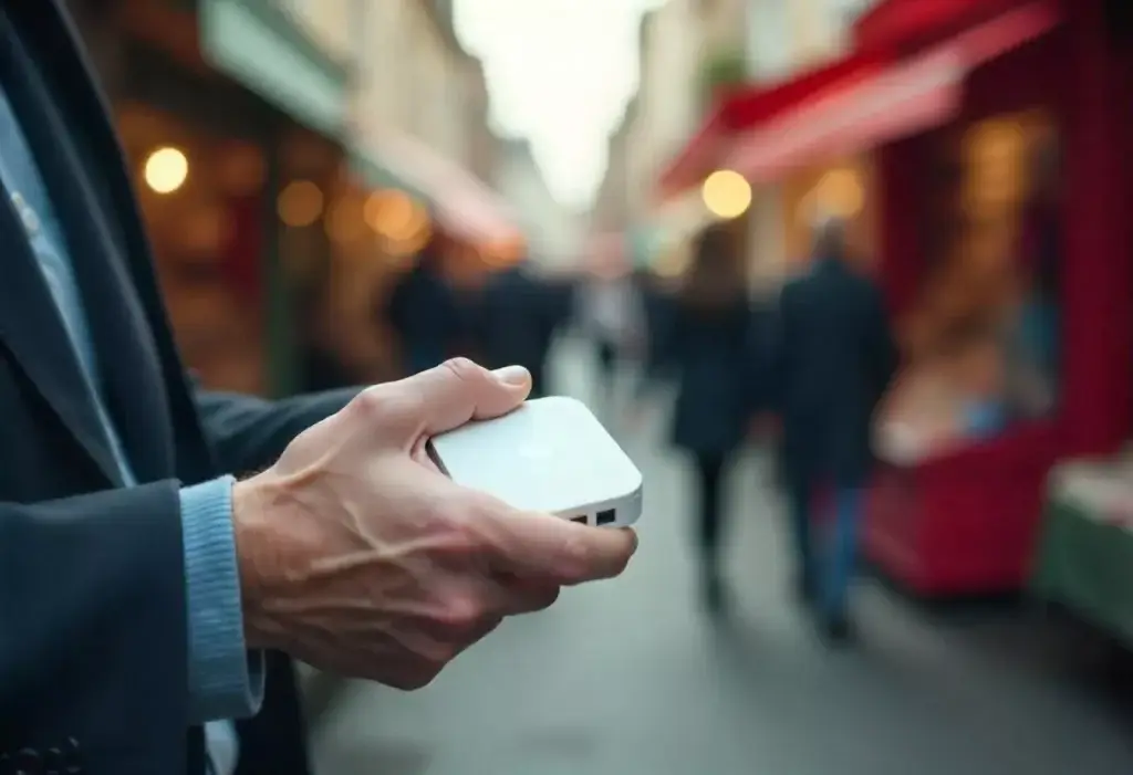 portable wifi router held in London